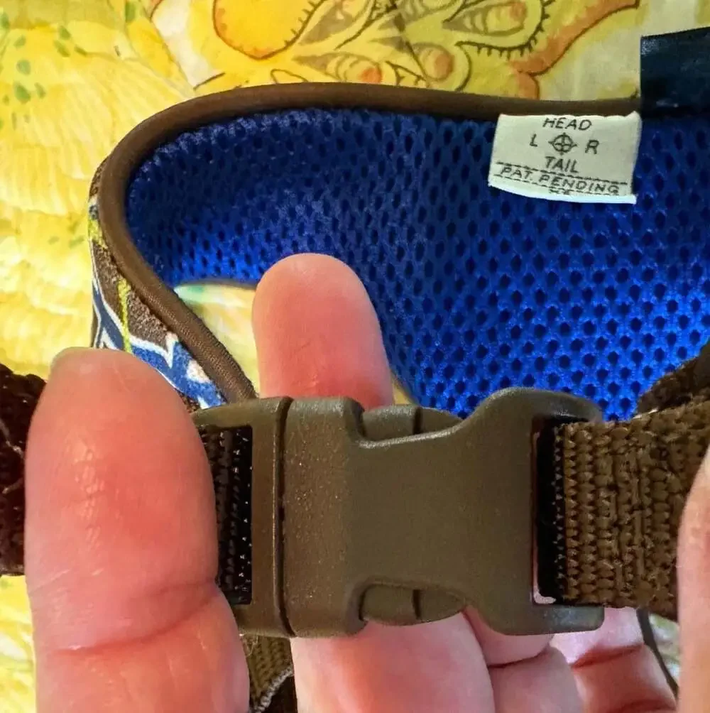 NWOT Top Paw Adjustable Dog Harness, Blue Mesh, Brown Plaid Size XS